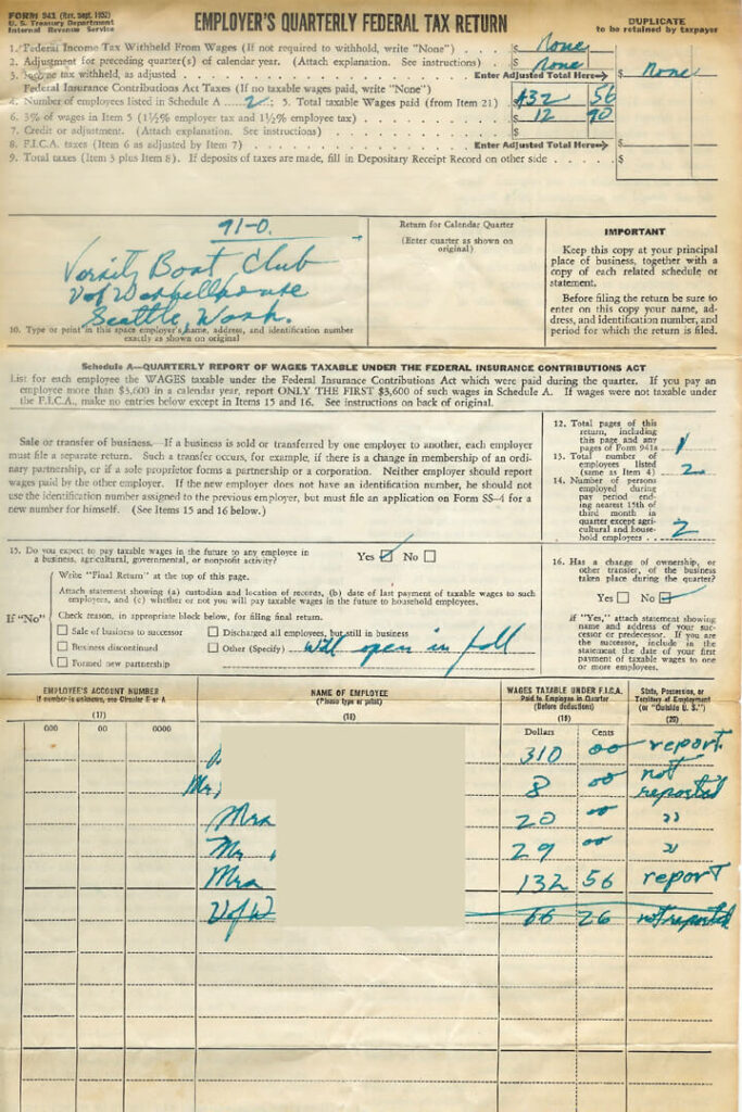 Washington Rowing: Men's 1950-1959